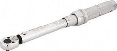Paramount - 1/4" Drive Micrometer Type Ratchet Head Torque Wrench - 5.1 N/m to 23 N/m Torque, 11-1/2" OAL, 1 In/Lb Graduation - Apex Tool & Supply