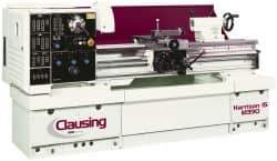 Clausing - 15-3/4" Swing, 50" Between Centers, 230/460 Volt, Triple Phase Engine Lathe - 4MT Taper, 7-1/2 hp, 25 to 2,000 RPM, 2-1/8" Bore Diam, 49" Deep x 51" High x 99" Long - Apex Tool & Supply