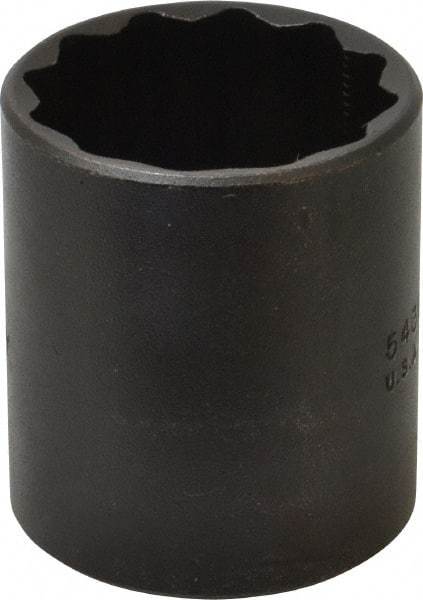 Proto - 1-3/16", 1/2" Drive, Standard Hand Socket - 12 Points, 1-3/4" OAL, Alloy Steel, Black Finish - Apex Tool & Supply