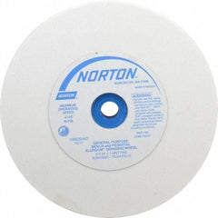 Norton - 100 Grit Aluminum Oxide Bench & Pedestal Grinding Wheel - 6" Diam x 1" Hole x 3/4" Thick, 4140 Max RPM, J Hardness, Fine Grade , Vitrified Bond - Apex Tool & Supply
