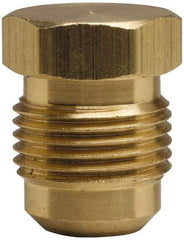 Cerro - 1/2" Tube OD, 45° Brass Flared Tube Plug - 3/4-16 UNF, Flare Ends - Apex Tool & Supply