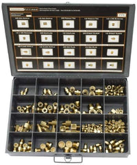 Cerro - 180 Piece, Compression Fitting Kit - 1/8 to 1/2 NPT, Mixed Tube Sizes - Apex Tool & Supply