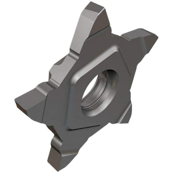 Iscar - 24N318PENTA Grade IC908, 3.18mm Cutting Width Carbide Grooving Insert - 6.5mm Max Depth of Cut, Neutral, 1.6mm Corner Radius, TiN/TiAlN Finish - Apex Tool & Supply