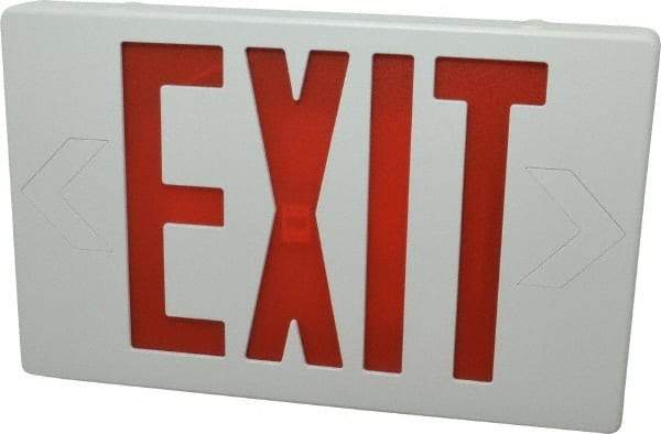 Mule - 1 Face, 2 Watt, White, Polycarbonate, LED, Illuminated Exit Sign - 120/277 VAC, No Battery Backup, Universal Mounted, 12 Inch Long x 1-1/2 Inch Wide x 7-1/2 Inch High - Apex Tool & Supply