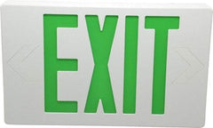 Mule - 1 Face, 5 Watt, White, Polycarbonate, LED, Illuminated Exit Sign - 120/277 VAC, Nickel Cadmium, Universal Mounted, 12 Inch Long x 1-1/2 Inch Wide x 7-1/2 Inch High - Apex Tool & Supply