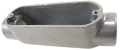 Thomas & Betts - C Body, 2" Trade, IMC, Rigid Aluminum Conduit Body - Oval, 10-3/16" OAL, 69-1/2 cc Capacity, Gray - Apex Tool & Supply