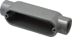 Thomas & Betts - C Body, 1/2" Trade, IMC, Rigid Aluminum Conduit Body - Oval, 4-3/8" OAL, 4.3 cc Capacity, Gray - Apex Tool & Supply