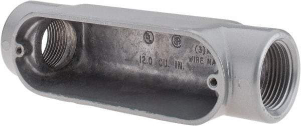 Thomas & Betts - C Body, 1" Trade, IMC, Rigid Aluminum Conduit Body - Oval, 5-15/16" OAL, 11.8 cc Capacity, Gray - Apex Tool & Supply