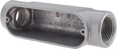 Thomas & Betts - C Body, 1" Trade, IMC, Rigid Aluminum Conduit Body - Oval, 5-15/16" OAL, 11.8 cc Capacity, Gray - Apex Tool & Supply