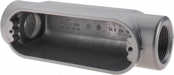 Thomas & Betts - C Body, 1-1/4" Trade, IMC, Rigid Aluminum Conduit Body - Oval, 7-7/8" OAL, 32 cc Capacity, Gray - Apex Tool & Supply
