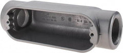 Thomas & Betts - C Body, 1-1/4" Trade, IMC, Rigid Aluminum Conduit Body - Oval, 7-7/8" OAL, 32 cc Capacity, Gray - Apex Tool & Supply
