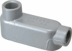 Thomas & Betts - LB Body, 1/2" Trade, IMC, Rigid Aluminum Conduit Body - Oval, 4-9/32" OAL, 4.3 cc Capacity, Gray - Apex Tool & Supply