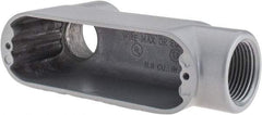 Thomas & Betts - LB Body, 1" Trade, IMC, Rigid Aluminum Conduit Body - Oval, 5-15/16" OAL, 11.8 cc Capacity, Gray - Apex Tool & Supply