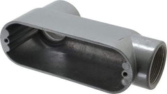Thomas & Betts - LB Body, 1-1/2" Trade, IMC, Rigid Aluminum Conduit Body - Oval, 7-7/8" OAL, 32 cc Capacity, Gray - Apex Tool & Supply
