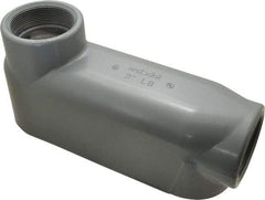 Thomas & Betts - LB Body, 2" Trade, IMC, Rigid Aluminum Conduit Body - Oval, 9-13/16" OAL, 69-1/2 cc Capacity, Gray - Apex Tool & Supply