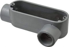 Thomas & Betts - LL Body, 1/2" Trade, IMC, Rigid Aluminum Conduit Body - Oval, 3-1/2" OAL, 4.3 cc Capacity, Gray - Apex Tool & Supply