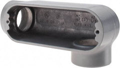 Thomas & Betts - LL Body, 1-1/2" Trade, IMC, Rigid Aluminum Conduit Body - Oval, 6-1/2" OAL, 32 cc Capacity, Gray - Apex Tool & Supply