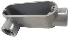 Thomas & Betts - LR Body, 1" Trade, IMC, Rigid Aluminum Conduit Body - Oval, 4-7/8" OAL, 11.8 cc Capacity, Gray - Apex Tool & Supply