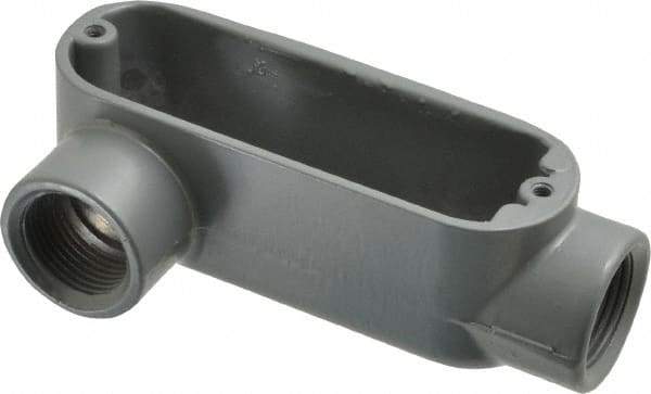 Thomas & Betts - LR Body, 3/4" Trade, IMC, Rigid Aluminum Conduit Body - Oval, 4-1/8" OAL, 7.3 cc Capacity, Gray - Apex Tool & Supply
