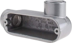 Thomas & Betts - LR Body, 1-1/2" Trade, IMC, Rigid Aluminum Conduit Body - Oval, 6-1/2" OAL, 32 cc Capacity, Gray - Apex Tool & Supply