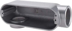 Thomas & Betts - LR Body, 2" Trade, IMC, Rigid Aluminum Conduit Body - Oval, 8-9/16" OAL, 69-1/2 cc Capacity, Gray - Apex Tool & Supply