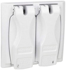 Thomas & Betts - Electrical Outlet Box Zinc Weatherproof Cover - Includes (2) Adapter Plates & Single Receptacle up to 1-9/16" - Apex Tool & Supply