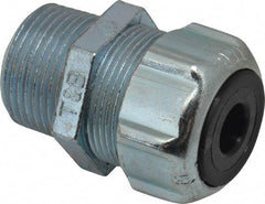 Thomas & Betts - 1/8 to 3/8" Cable Capacity, Liquidtight, Straight Strain Relief Cord Grip - 3/4 NPT Thread, 1-25/32" Long, Steel - Apex Tool & Supply