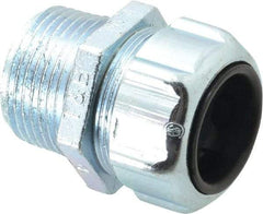 Thomas & Betts - 0.7 to 0.95" Cable Capacity, Liquidtight, Straight Strain Relief Cord Grip - 1 NPT Thread, 1-5/8" Long, Steel - Apex Tool & Supply