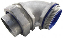 Thomas & Betts - 3-1/2" Trade, Die Cast Zinc Compression Angled FMC & Liquidtight Conduit Connector - Partially Insulated - Apex Tool & Supply