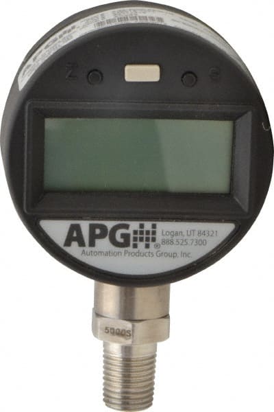 Made in USA - 2-1/2" Dial, 1/4 Thread, 0-5,000 Scale Range, Pressure Gauge - Apex Tool & Supply