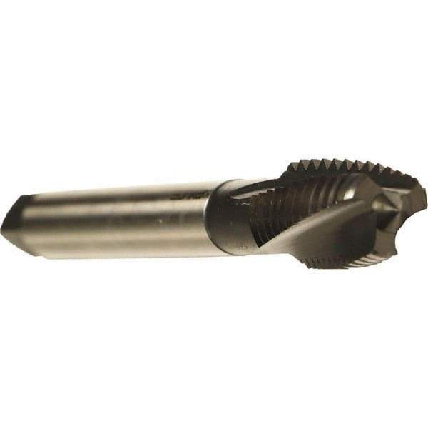 Emuge - 3/4-16 UNF 4 Flute 3BX Plug Spiral Flute Tap - Cobalt, Oxide Finish, 4-1/4" OAL, Left Hand Flute, Right Hand Thread, Series Rekord C - Apex Tool & Supply