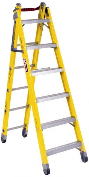 Louisville - 7 Steps, 7' High, Type IAA Rating, Fiberglass Multi-Use Ladder - Apex Tool & Supply