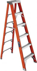 Louisville - 12 Steps, 12' High, Type IAA Rating, Fiberglass Step Ladder - Apex Tool & Supply