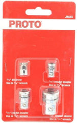 Proto - 1/4, 3/8, 1/2" Drive, Ratcheting Wrench Adapter Set Inch - 1-1/8" OAL - Apex Tool & Supply