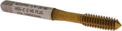Accupro - 1/4-20 UNC H5 Thread Limit Plug Thread Forming Tap - Powdered Metal High Speed Steel, TiN Finish, 2-1/2" OAL - Exact Industrial Supply
