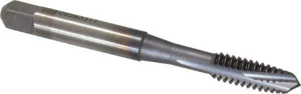 Accupro - 1/4-20 UNC, 3 Flute, TiCN Finish, Powdered Metal Spiral Point Tap - Plug Chamfer, Right Hand Thread, 2-1/2" OAL, 2B Class of Fit - Exact Industrial Supply