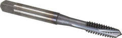 Accupro - 1/4-20 UNC, 3 Flute, TiCN Finish, Powdered Metal Spiral Point Tap - Plug Chamfer, Right Hand Thread, 2-1/2" OAL, 2B Class of Fit - Exact Industrial Supply