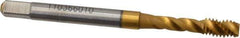 Accupro - #8-32 UNC 3 Flute 3B Modified Bottoming Spiral Flute Tap - Powdered Metal, TiN Finish, 2-1/8" OAL, Right Hand Flute, Right Hand Thread, H2 - Apex Tool & Supply