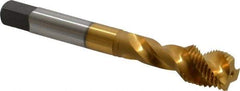 Accupro - 1/2-20 UNF 3 Flute 2B Modified Bottoming Spiral Flute Tap - Powdered Metal, TiN Finish, 3-3/8" OAL, Right Hand Flute, Right Hand Thread, H5 - Apex Tool & Supply