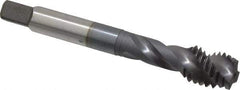 Accupro - 1/2-13 UNC 3 Flute 3B Modified Bottoming Spiral Flute Tap - Powdered Metal, TiCN Finish, 3-3/8" OAL, Right Hand Flute, Right Hand Thread, H3 - Apex Tool & Supply