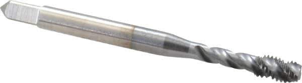 Accupro - #10-32 UNF 3 Flute 2B Modified Bottoming Spiral Flute Tap - Powdered Metal, TiCN Finish, 2-3/8" OAL, Right Hand Flute, Right Hand Thread, H3 - Apex Tool & Supply