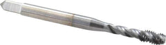 Accupro - #10-32 UNF 3 Flute 2B Modified Bottoming Spiral Flute Tap - Powdered Metal, TiCN Finish, 2-3/8" OAL, Right Hand Flute, Right Hand Thread, H3 - Apex Tool & Supply
