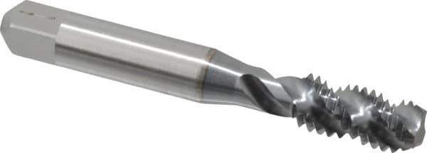 Accupro - 3/8-16 UNC 3 Flute 3B Modified Bottoming Spiral Flute Tap - Powdered Metal, TiCN Finish, 2-15/16" OAL, Right Hand Flute, Right Hand Thread, H3 - Apex Tool & Supply