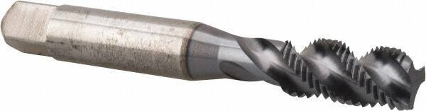 Accupro - 3/8-24 UNF 3 Flute 3B Modified Bottoming Spiral Flute Tap - Powdered Metal, TiCN Finish, 2-15/16" OAL, Right Hand Flute, Right Hand Thread, H3 - Apex Tool & Supply