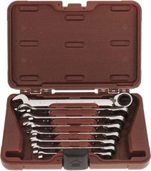 Paramount - 8 Piece, 5/16 to 3/4", Reversible Ratcheting Combination Wrench Set - Inch System of Measurement, Full Polish Chrome Finish, Comes in Blow Molded Case - Apex Tool & Supply
