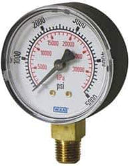Wika - 2-1/2" Dial, 1/4 Thread, 30-0-100 Scale Range, Pressure Gauge - Lower Connection Mount, Accurate to 3-2-3% of Scale - Apex Tool & Supply