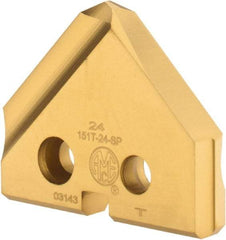 Allied Machine and Engineering - 24mm Diam x 5/32" Thick, Seat Code 1, 90° Included Angle Spade Drill Insert - TiN Coated, Cobalt, Grade Super Cobalt, Series T-A - Apex Tool & Supply