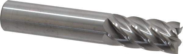 Accupro - 5/8", 1-1/4" LOC, 5/8" Shank Diam, 3-1/2" OAL, 6 Flute, Solid Carbide Square End Mill - Single End, Uncoated, Spiral Flute, 40° Helix, Centercutting, Right Hand Cut, Right Hand Flute - Apex Tool & Supply