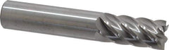 Accupro - 5/8", 1-1/4" LOC, 5/8" Shank Diam, 3-1/2" OAL, 6 Flute, Solid Carbide Square End Mill - Single End, Uncoated, Spiral Flute, 40° Helix, Centercutting, Right Hand Cut, Right Hand Flute - Apex Tool & Supply