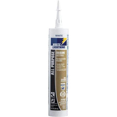 White Lightning - 10 oz Cartridge White RTV Silicone Caulk - 150°F Max Operating Temp - Apex Tool & Supply